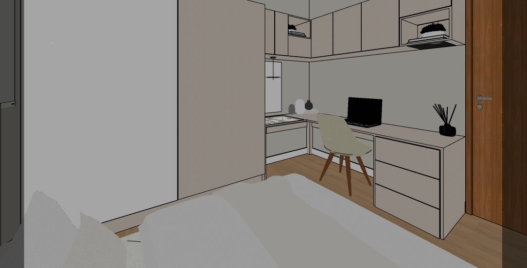 Viewport do SketchUp, sem materiais